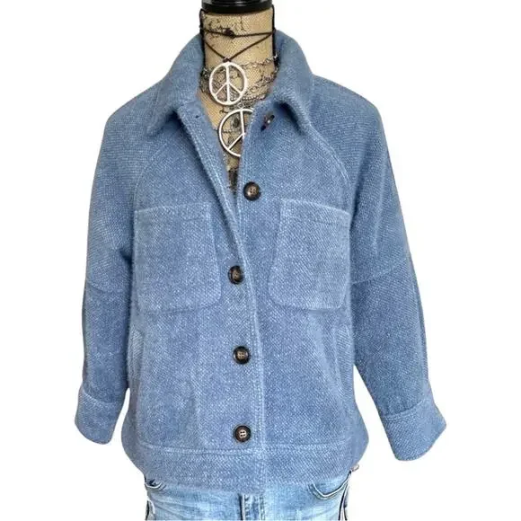 Anthropologie - Greylin Charley blue Cozy Shirt Jacket/Shacket - SIZE SMALL - Picture 2 of 16